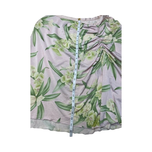 Tommy Bahama Cream and Green Floral Midi Skirt - Picture 9 of 9